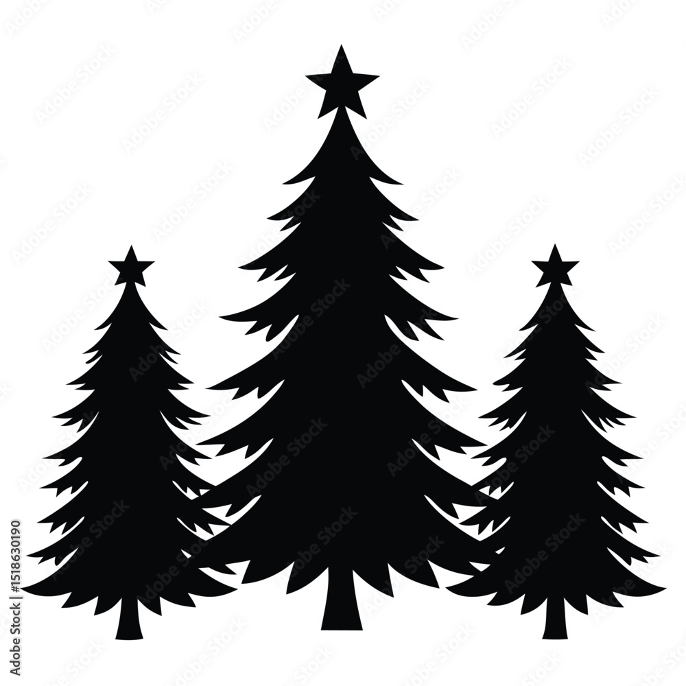 Obraz premium set of christmas trees