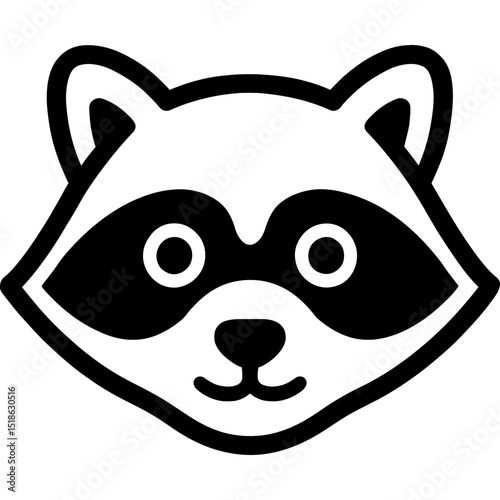 Minimalist raccoon face icon design