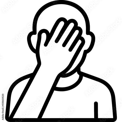 Clean vector facepalm icon with bold lines