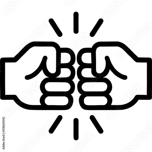 Vector icon of a fist bump gesture