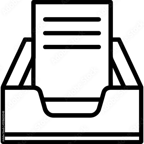 Vector icon of office document tray