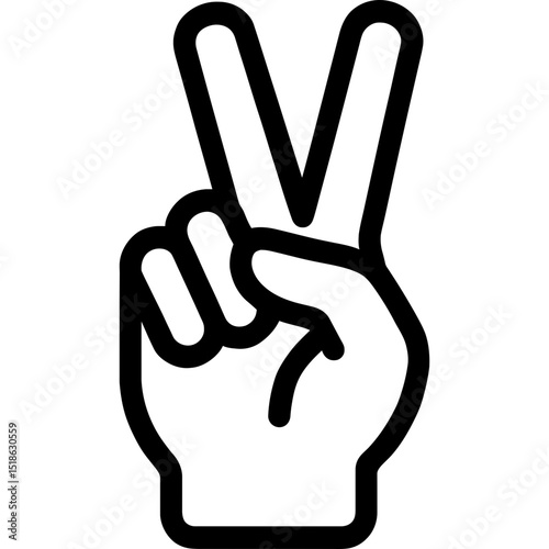 Minimal vector icon of victory salute hand gesture