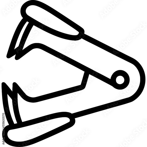 Vector staple remover with bold black lines