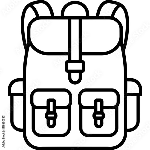 Simple vector icon of outdoor backpack