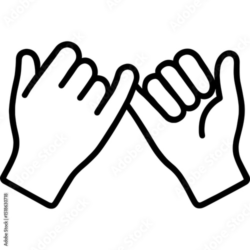 Minimalist pinky promise outline icon