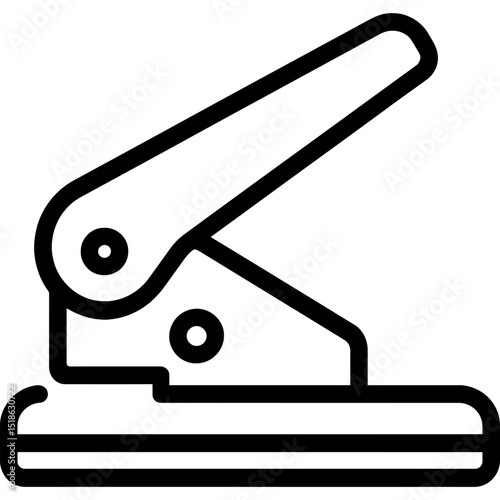 Minimalist hole punch icon design
