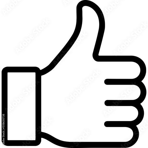 Minimal thumbs up outline icon design