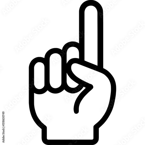 Minimalist hand with index finger raised