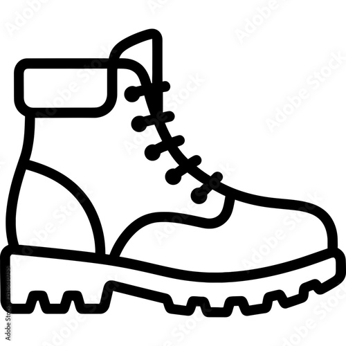 Minimal vector icon of a hiking boot