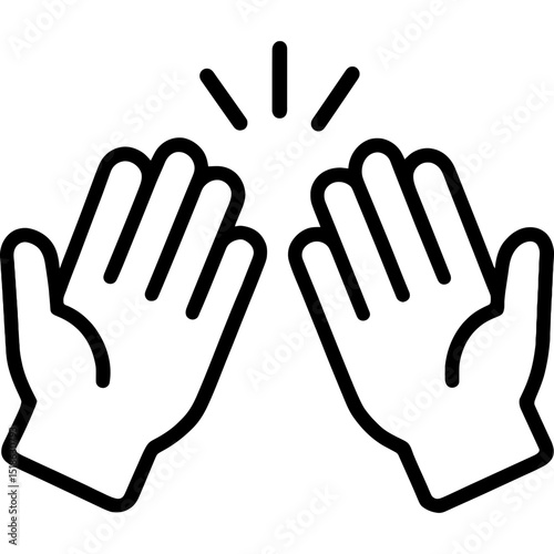 Minimalist high five icon vector design