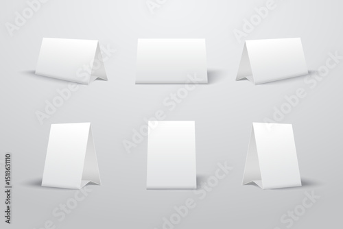 Blank Table Tent Mockup Set – Realistic Folded Card Template for Branding and Menu Design