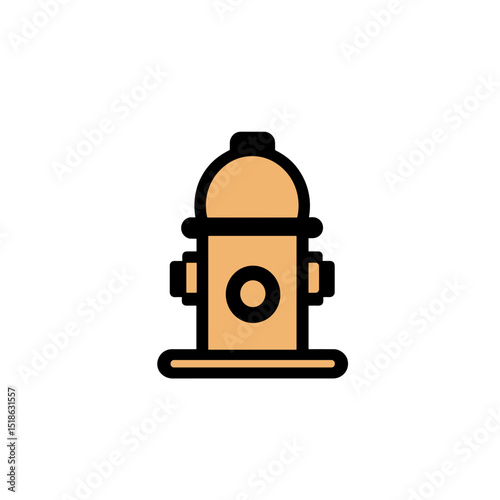 Fire hydrant icon in a minimalist design with a neutral color  