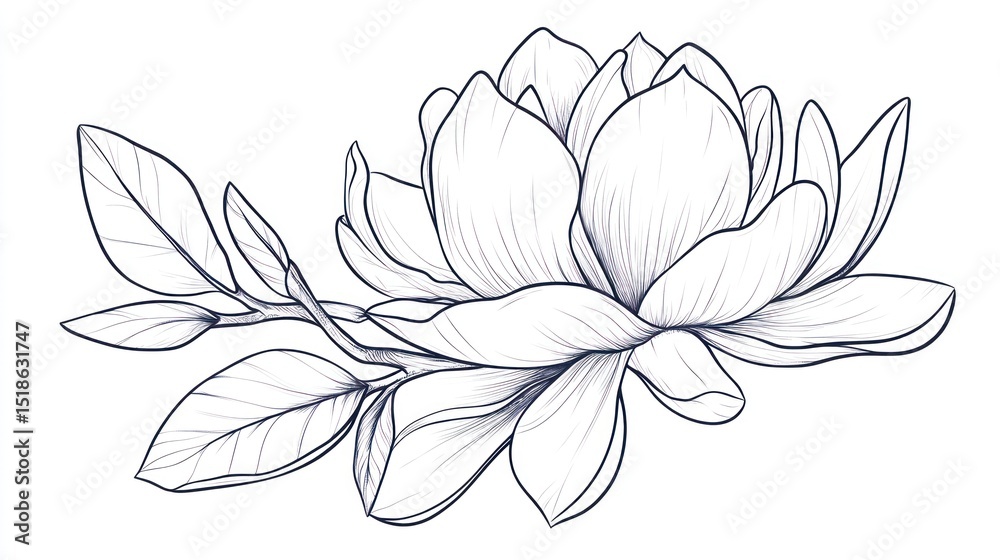 Elegant Magnolia Illustration (1) Elegant Magnolia Illustration (1)