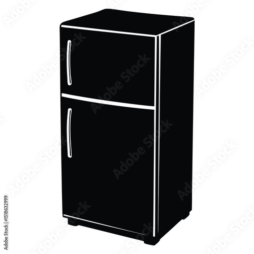 retro refrigerator isolated on white background