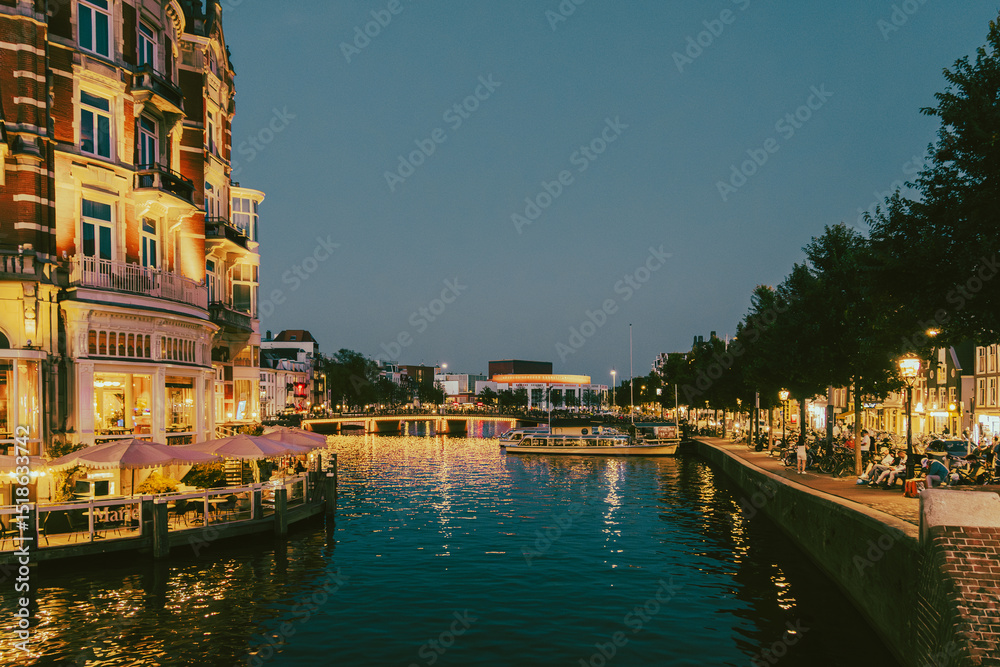 Fototapeta premium Typical view of Amsterdam from its waterways