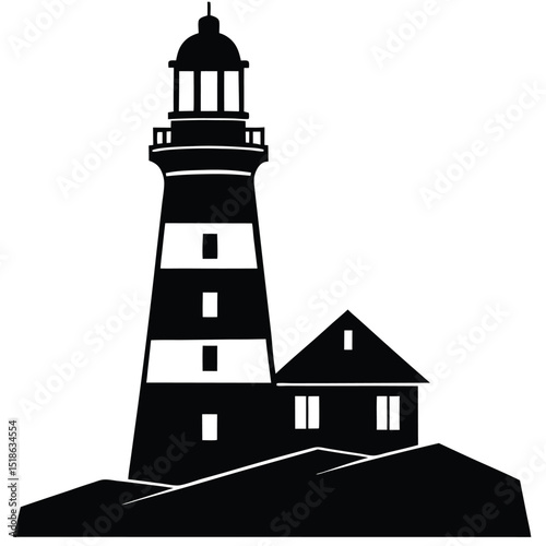 lighthouse on a white background