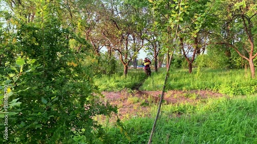 A motorcyclist rides off-road on a sports motorcycle.