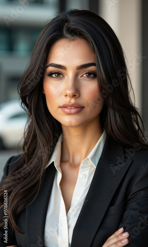 Middle Eastern Female Intentional Impact Middle Eastern woman  40s  conscious-influence attire  ripples from purposeful stone  focused expression  transparent.
