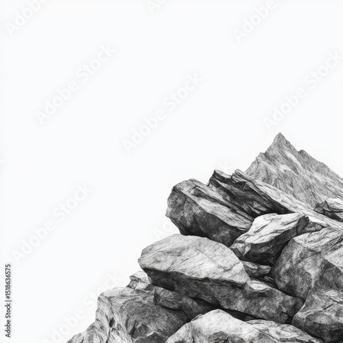 Serene Landscape of Rocky Mountain Peaks Under Clear Blue Sky