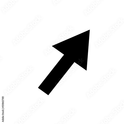 Free Download Black Arrow Pointing Diagonally Up and Right Icon - GFXLoad