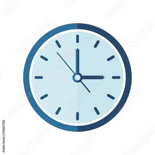 Blue Analog Clock Icon Showing 3 O'Clock