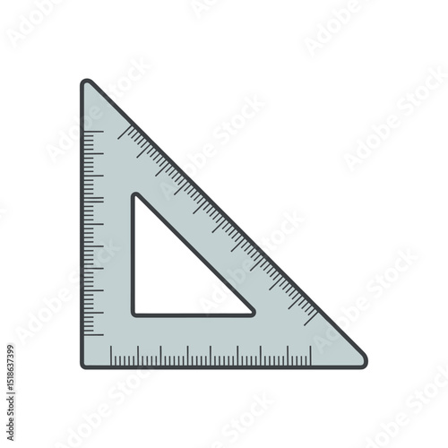 Grey Triangle Ruler for Drafting and Geometry