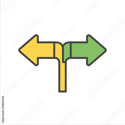Two Way Directional Arrow Sign Icon (Left and Right)