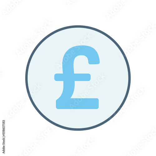 Pound Sterling Currency Symbol in Circle Icon (Blue)