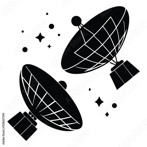 satellite dish on a black background