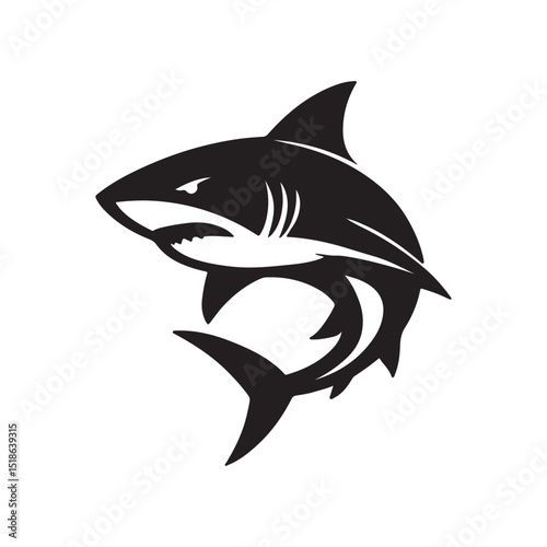 A fierce shark logo design, perfect for a sports team or a brand needing a powerful image.
