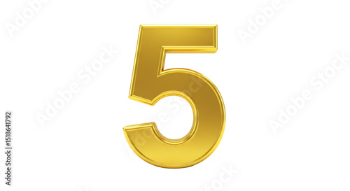 Bild auf Leinwand Isolated Gold Number Five