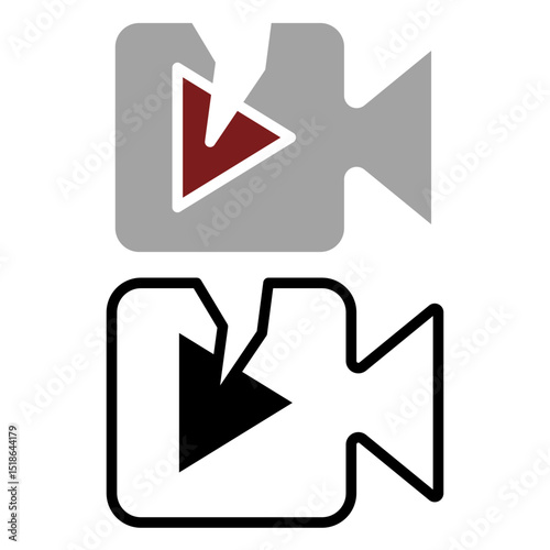 broken video icon, vector illustration, symbol, design logo template pictogram, for ui or ux isolated on white for mobile app, editable