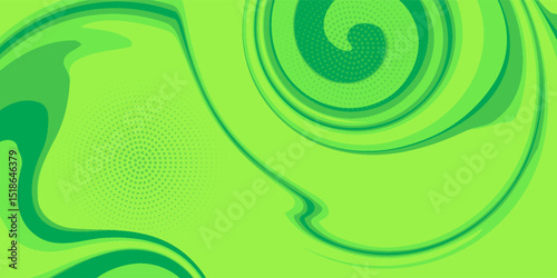 Modern liquid background with green gradient. Background composition full of dynamic dots. vector