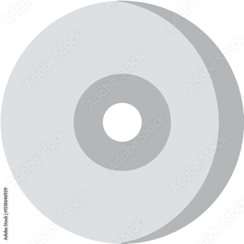 Simple and modern illustration of a gray compact disc on a black background