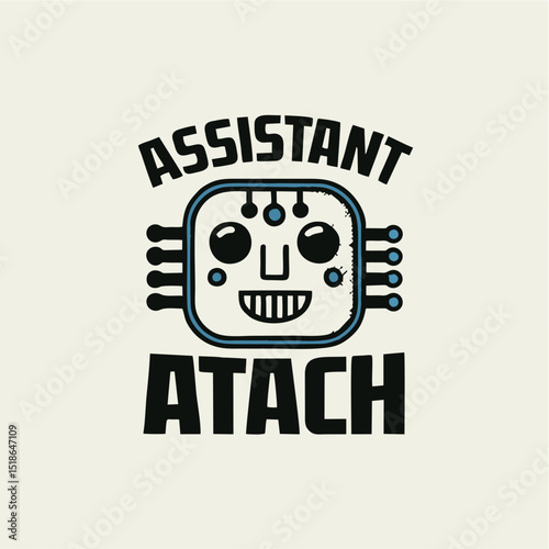 Robot Assistant Logo – AI Virtual Helper Icon