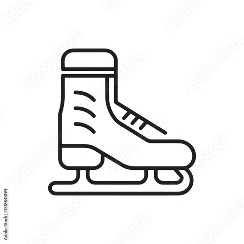 Ice Skates Icon: A Simple Line Drawing of Winter Sports Equipment