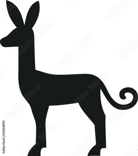 Simple Black Donkey Silhouette Vector isolated on white background