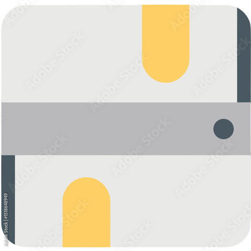 Minimalist illustration of a closed box or package for digital or print design assets