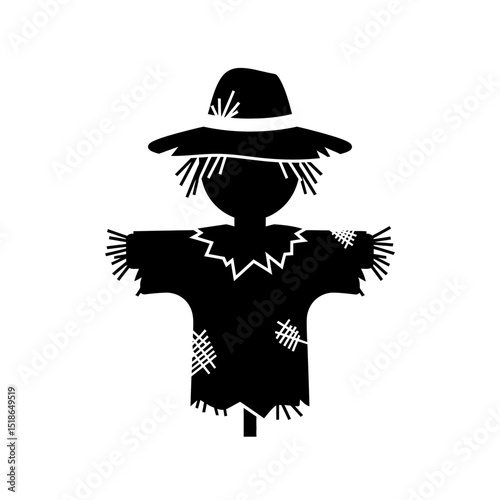 Scarecrow icon representing fall season in a simple design