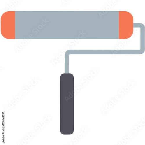 Simple illustration of a paint roller, isolated on a black background for design purposes