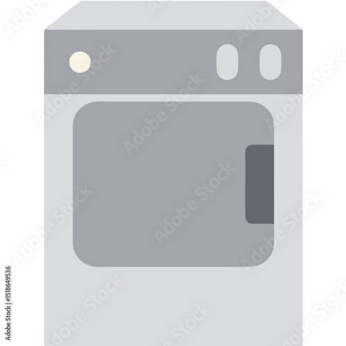 Simple illustration of a washing machine or laundry dryer in minimalist style for home or service