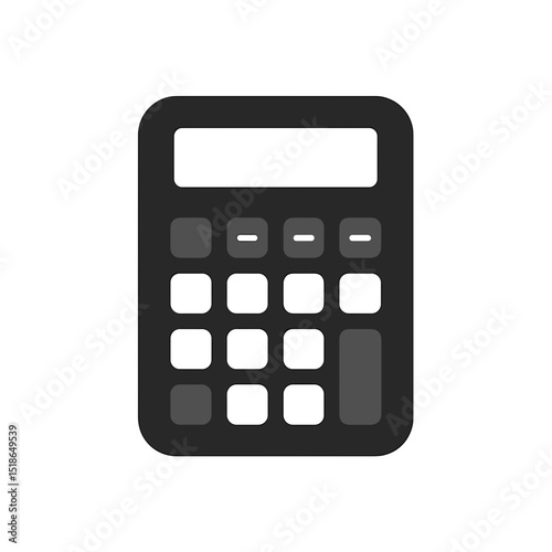 Minimal black calculator icon with transparent background
