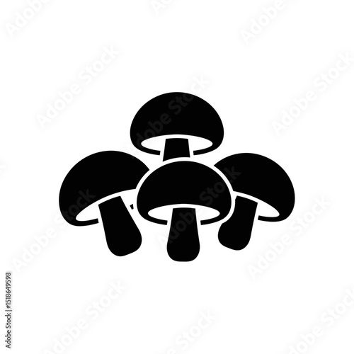 Vector icon of mushrooms in a minimalistic style on a white background