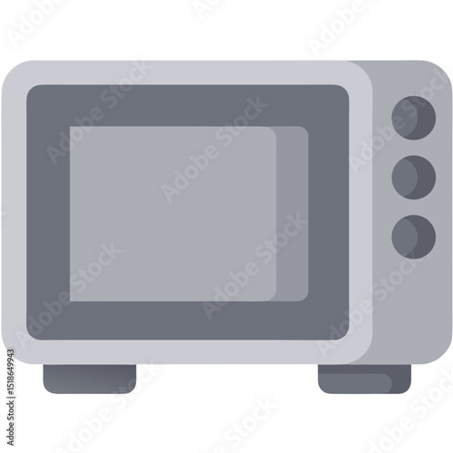 Iconic illustration of a modern microwave oven, perfect for culinary and lifestyle themes