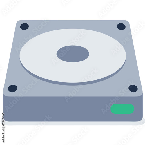 Stylized illustration of a hard drive for data storage and digital information