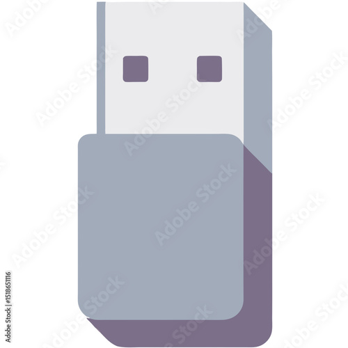 Simple and minimalist illustration of a USB drive or flash drive on black background