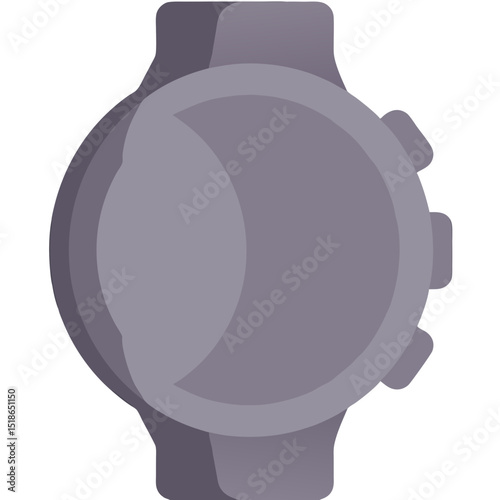 An illustration of a minimalist grey smartwatch design against a black background