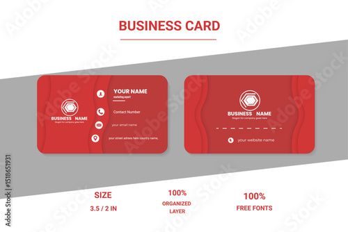 Modern Red Business Card Template – Clean & Professional Layout for Personal or Corporate Branding