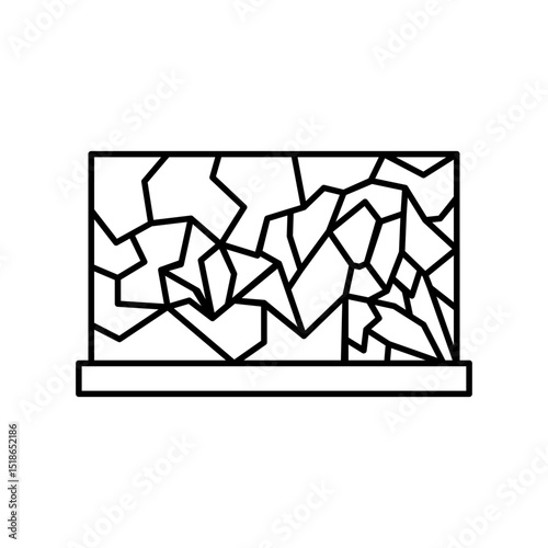 stone wall icon, simple flat style, vector illustration symbol sign logo template pictogram, for ui or ux isolated on white for mobile app, editable