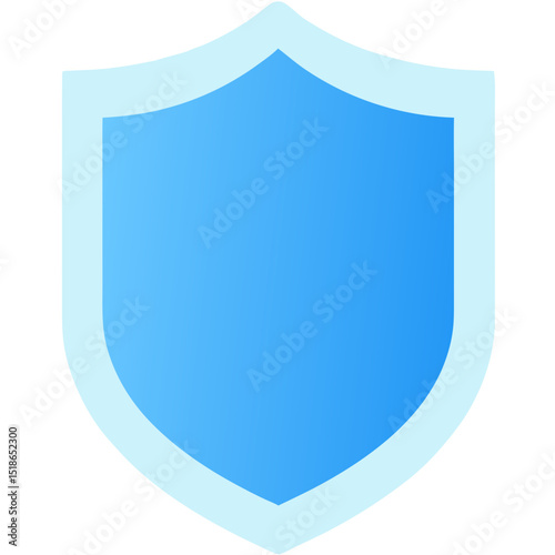 Isolated Shield Icon with a Blue Gradient Effect on a Black Background